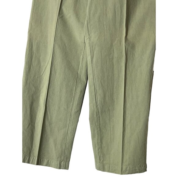 Erika Women's Drawstring Cotton Pants Olive Green Size 5 Wide Leg Cotton - Picture 6 of 11